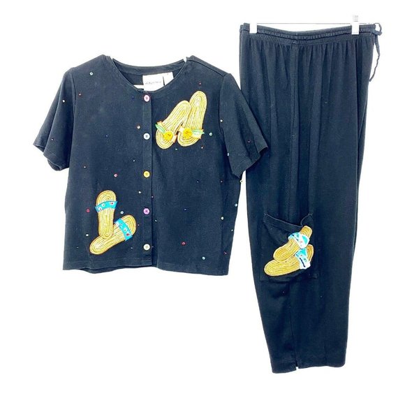 Michael Simon Sweaters - Michael Simon 2-piece Set Embroidered Flip Flip To